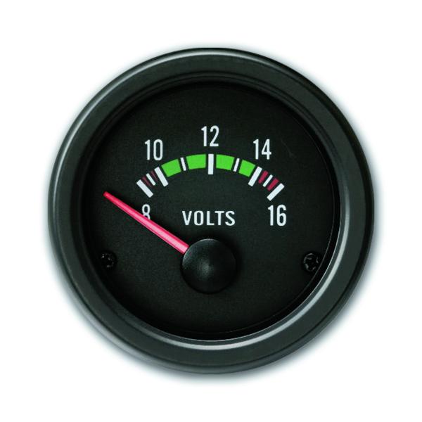 Zusatzinstrument - Voltmeter "Youngtimer" (21120V), Ø 52mm (8~16 V), schwarz